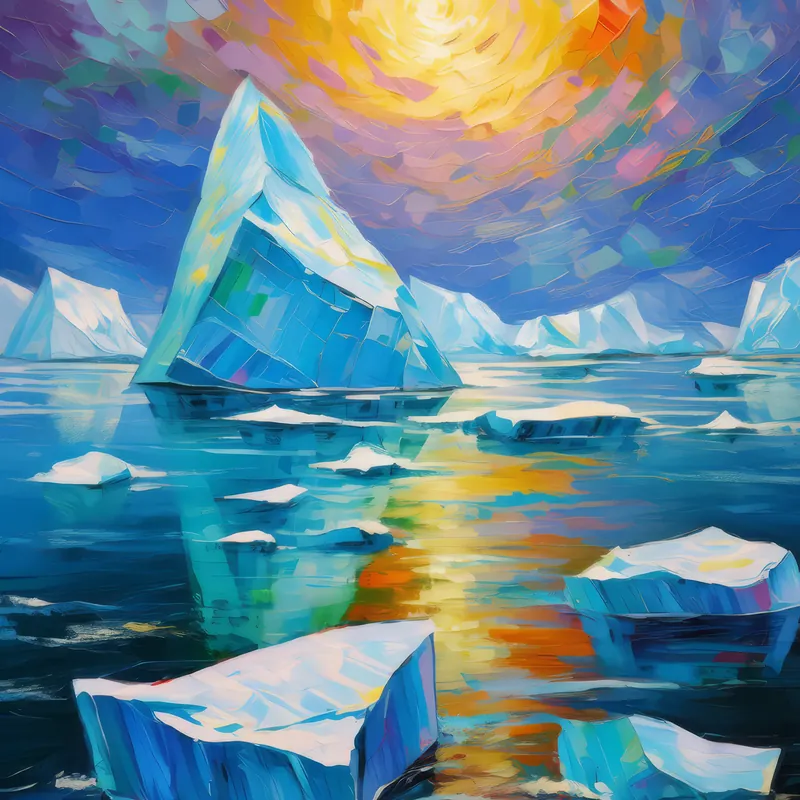 Painting: Arctic Ocean Icebergs