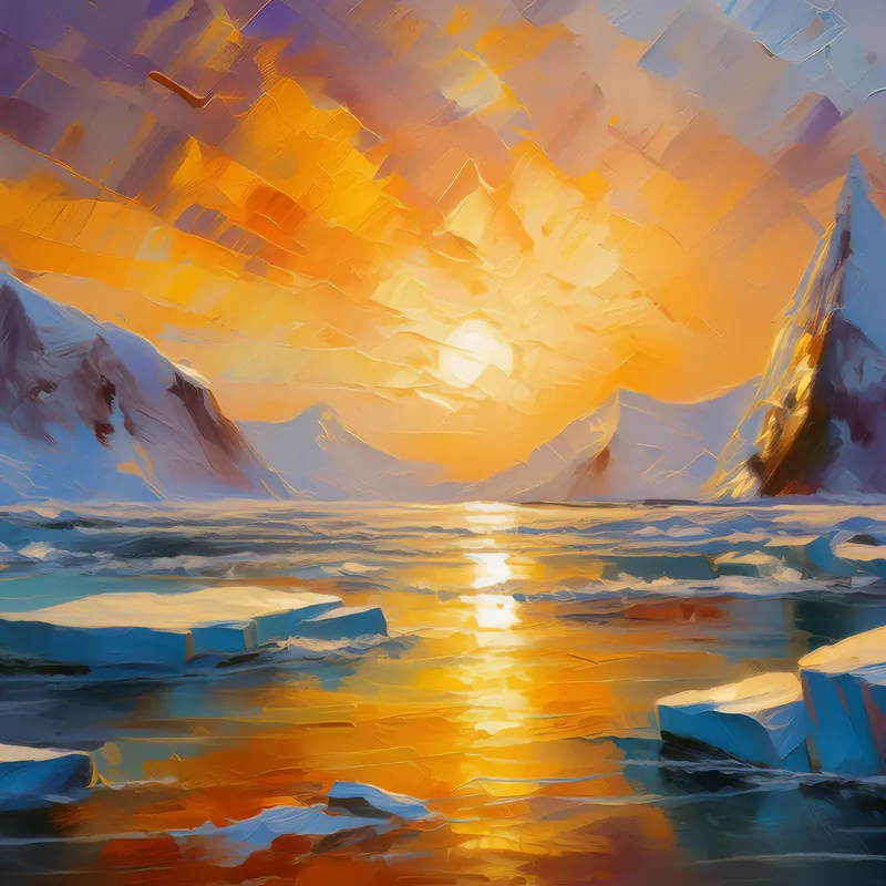 Painting: Arctic Ocean Sunset
