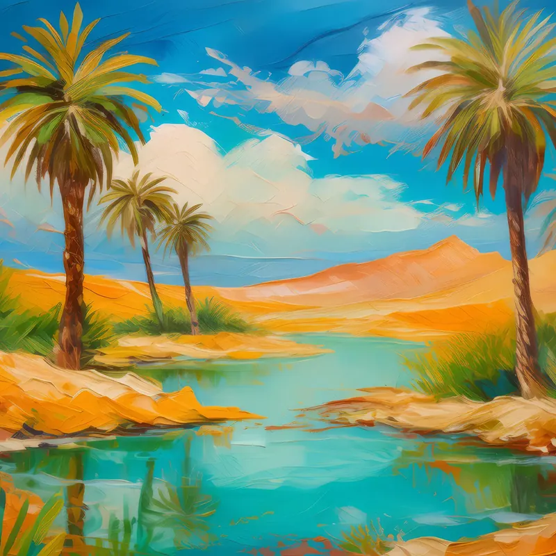 Painting: Arid Desert Oasis