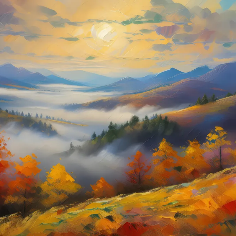 Painting: Autumn Fog on Plateau
