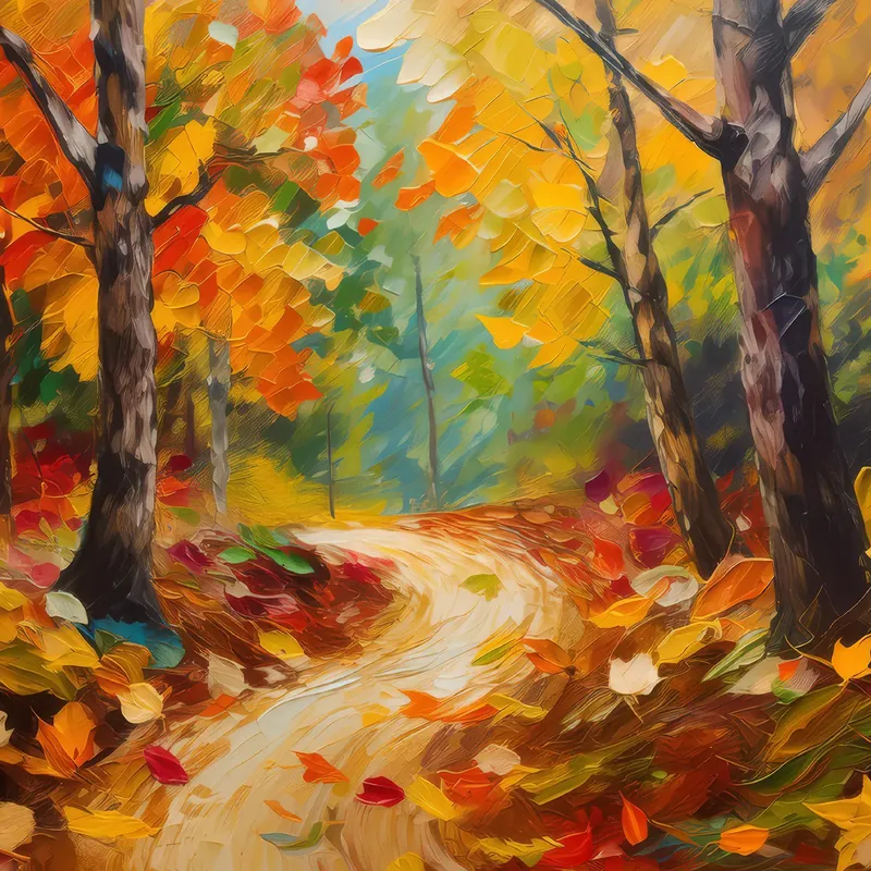 Painting: Autumn Forest Path