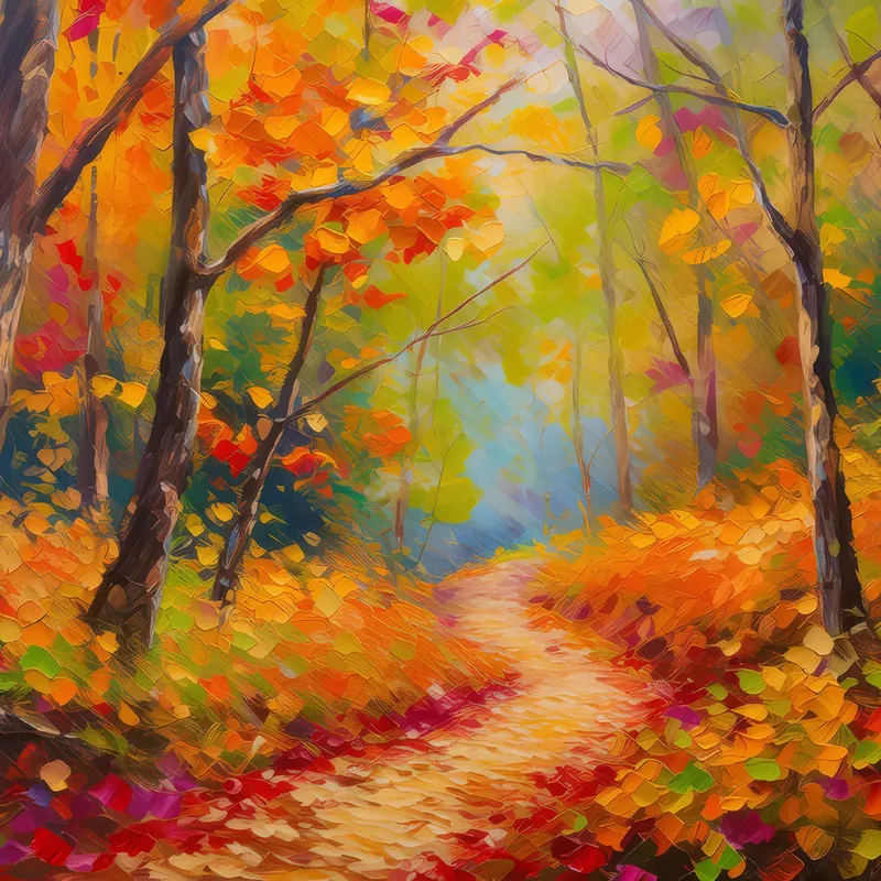 Painting: Autumn Hues on Trail