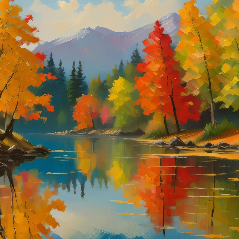Painting: Autumn Lake Colors