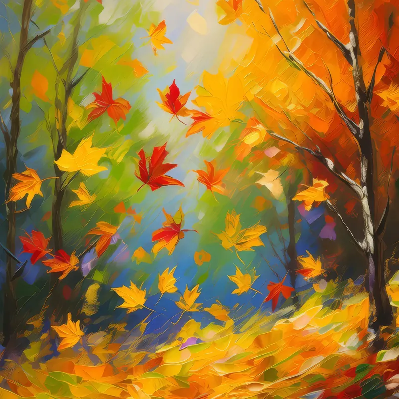 Painting: Autumn Leaves Whirl