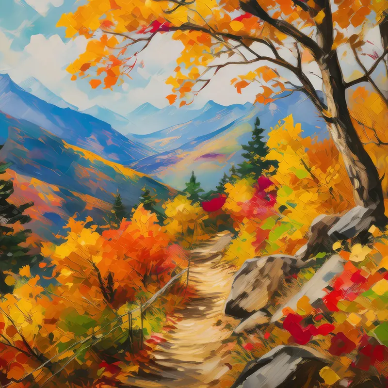 Painting: Autumn Mountain Trail