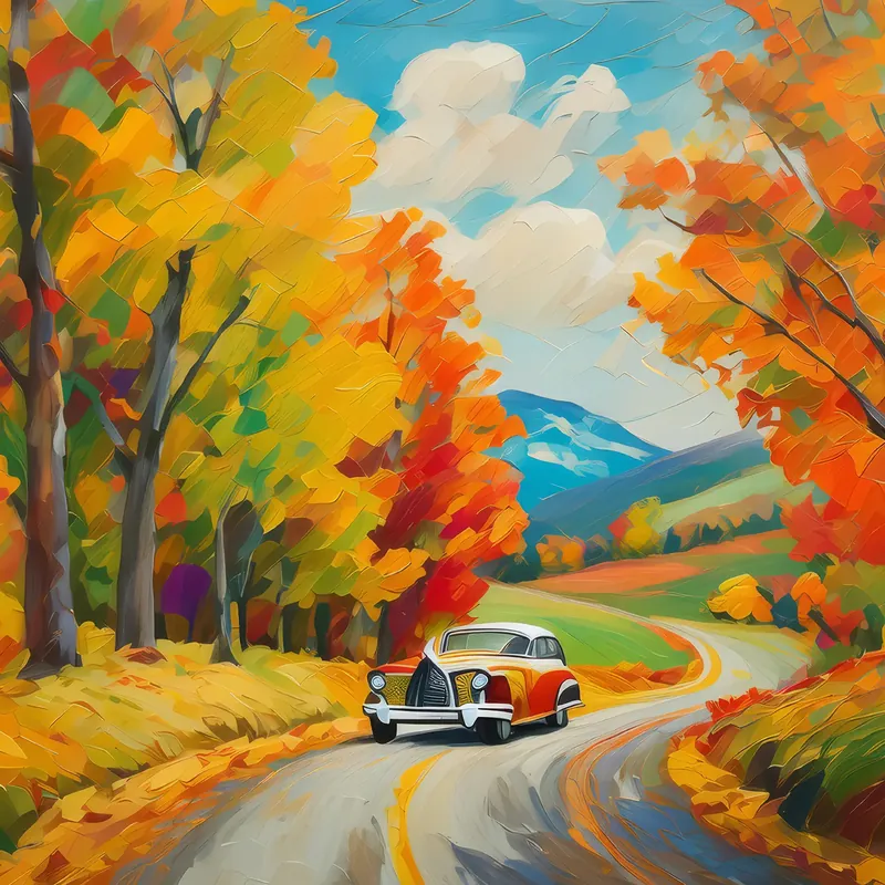 Painting: Autumn Road Trip
