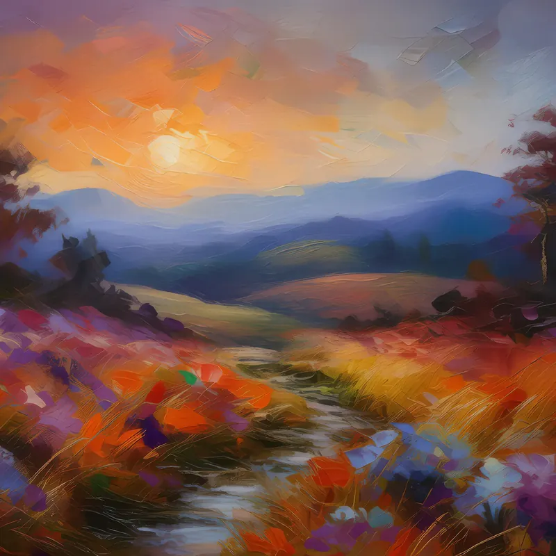 Painting: Autumn Twilight on Moor
