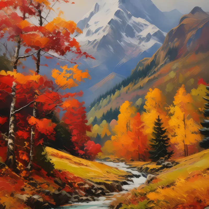 Painting: Autumn in the Alps