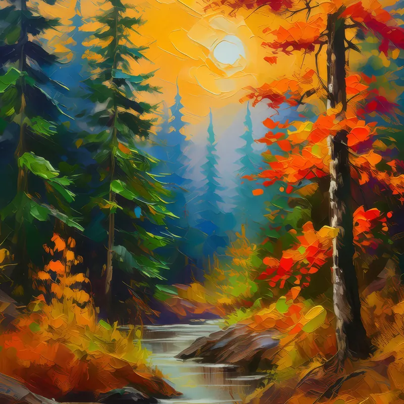 Painting: Autumn’s Fire in the Jungle