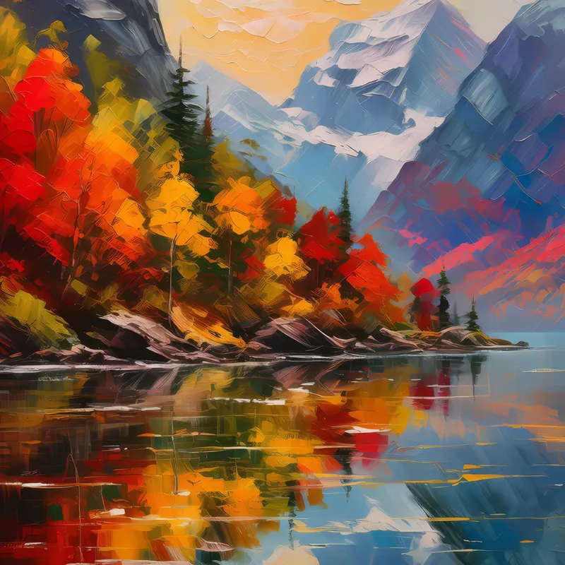 Painting: Autumn’s Reflection in the Fjord