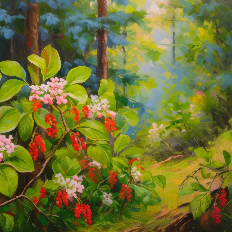 Painting: Berry Bushes in Bloom