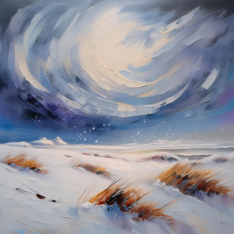 Painting: Blizzard in Arctic Desert