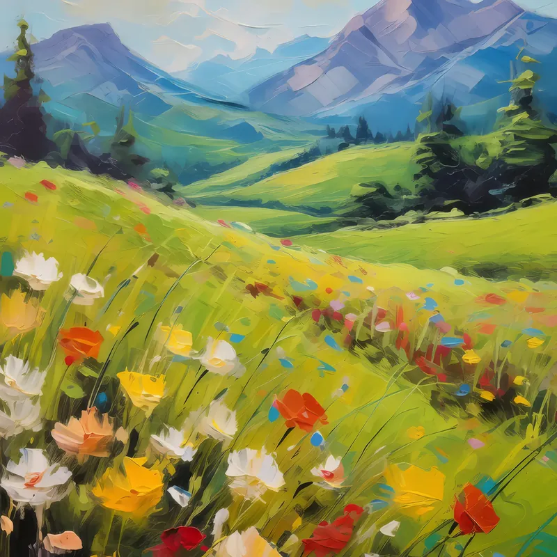 Painting: Blooming Spring Meadow