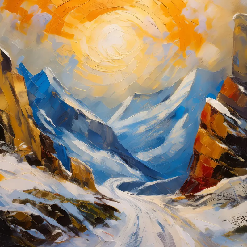 Painting: Blustery Alpine Pass