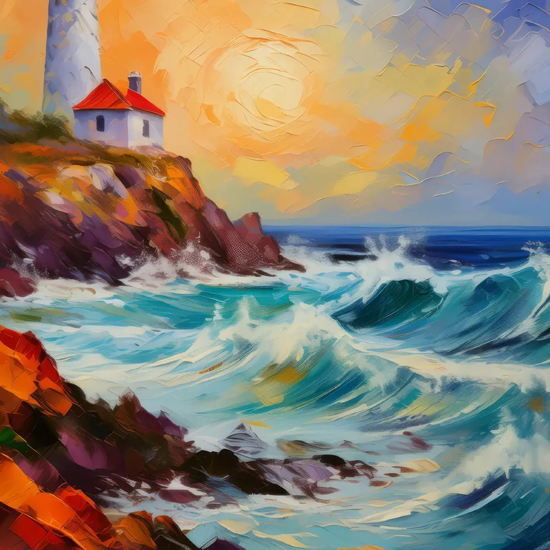 Painting: Blustery Coastal Shore