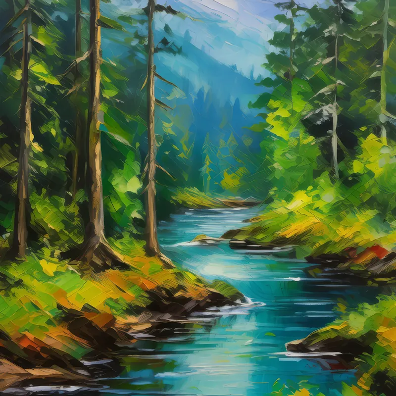 Painting: Boreal Forest Creek