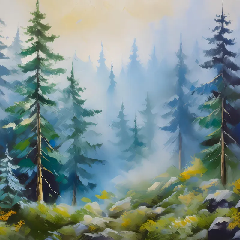 Painting: Boreal Forest Fog