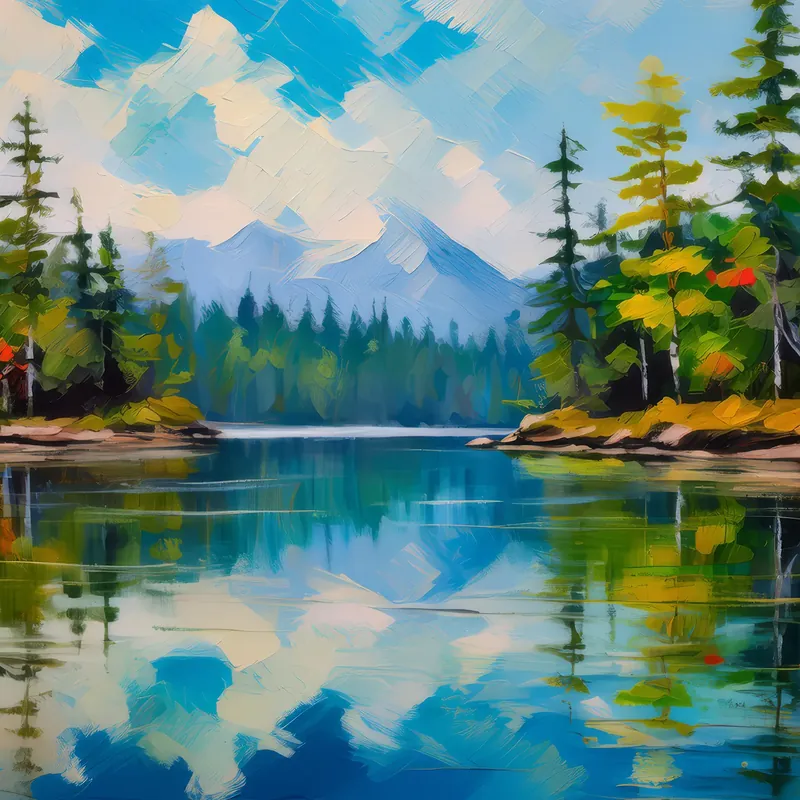 Painting: Boreal Forest Reflection