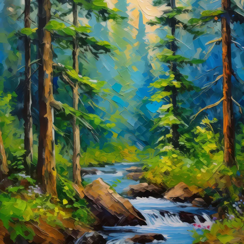 Painting: Boreal Forest Stream