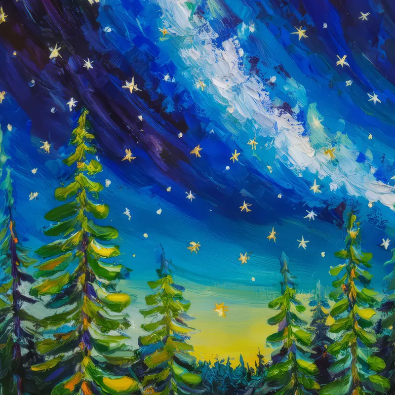 Painting: Boreal Night Sky