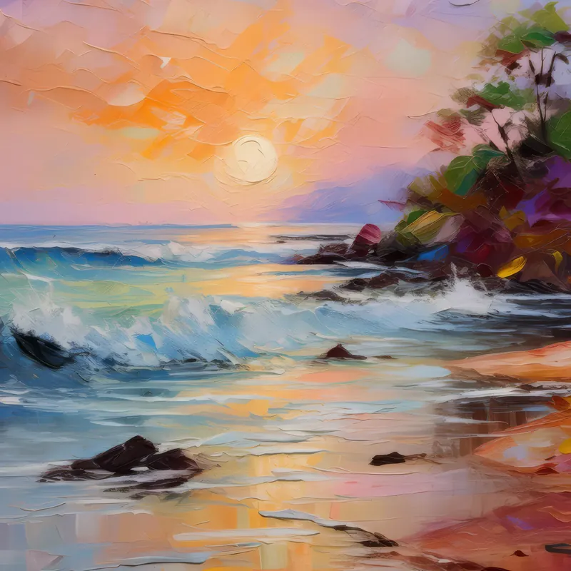 Painting: Calm Beach Sunrise