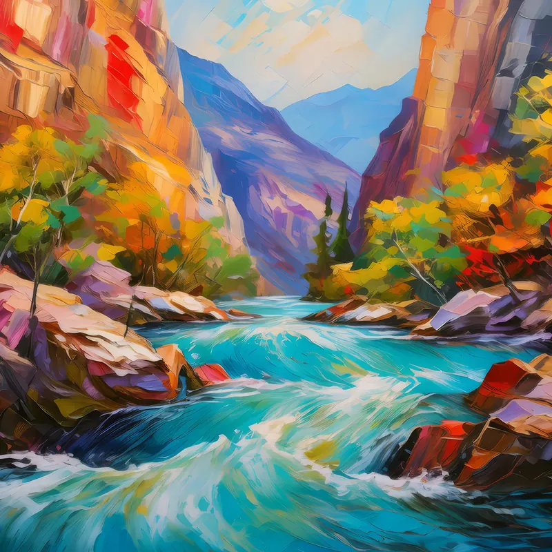 Painting: Canyon River Rapids