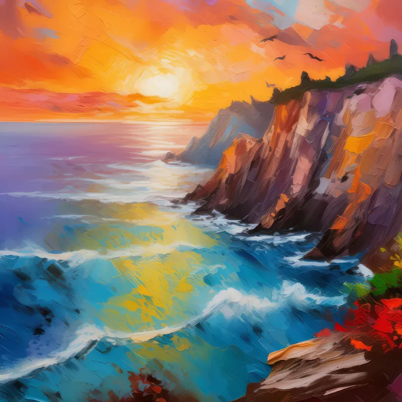 Painting: Chromatic Crescendo on Craggy Cliffs