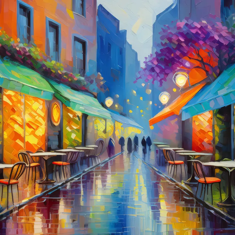 Painting: City Alley After Rain
