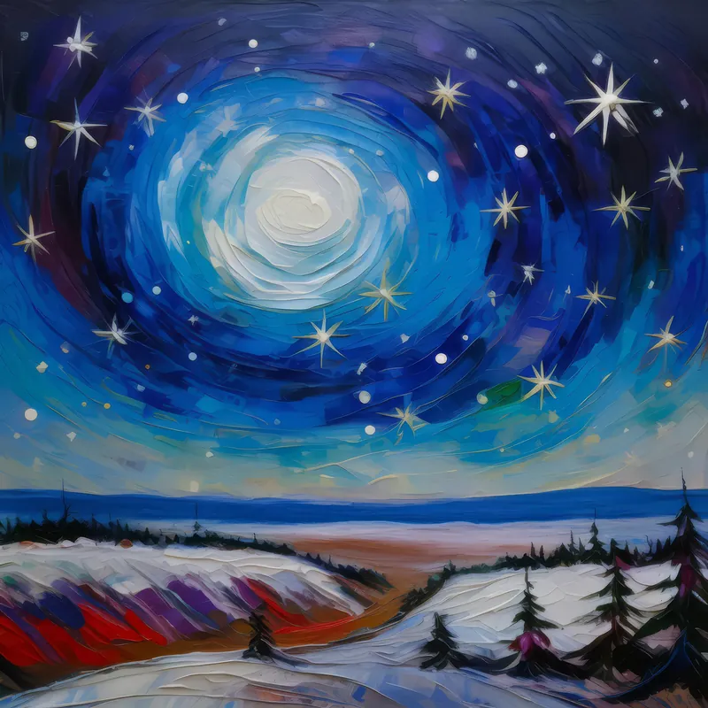Painting: Cold Desert Under Stars