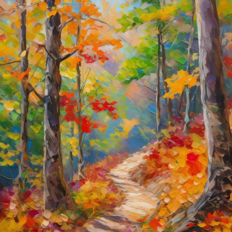 Painting: Colorful Autumn Trail