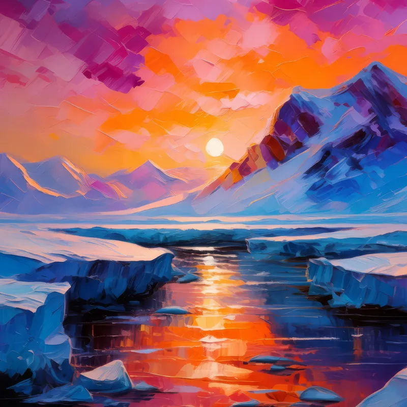 Painting: Colors of Arctic Desert Dusk