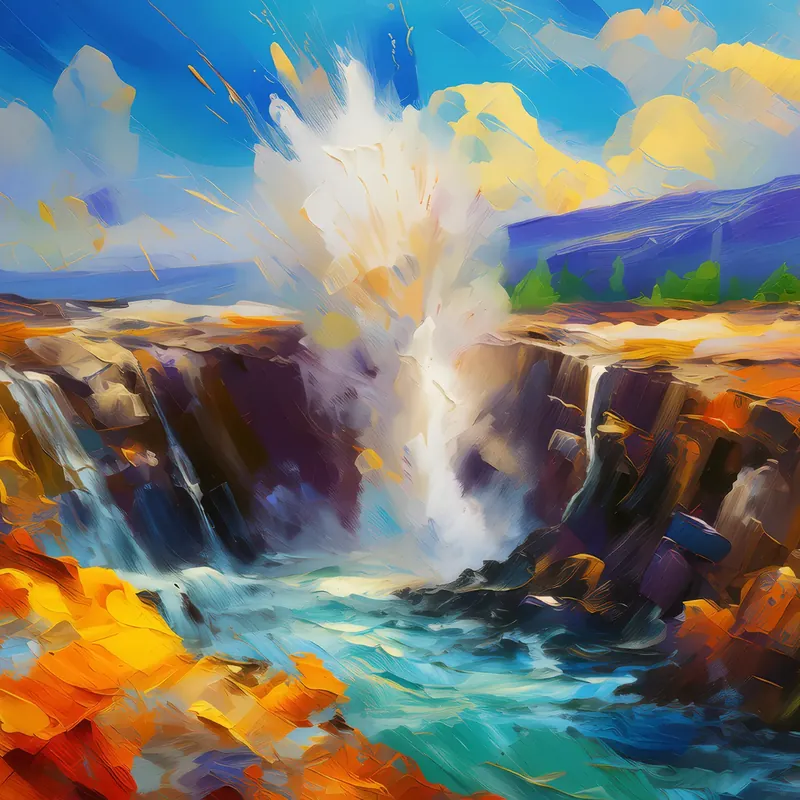Painting: Crag Geyser Eruption