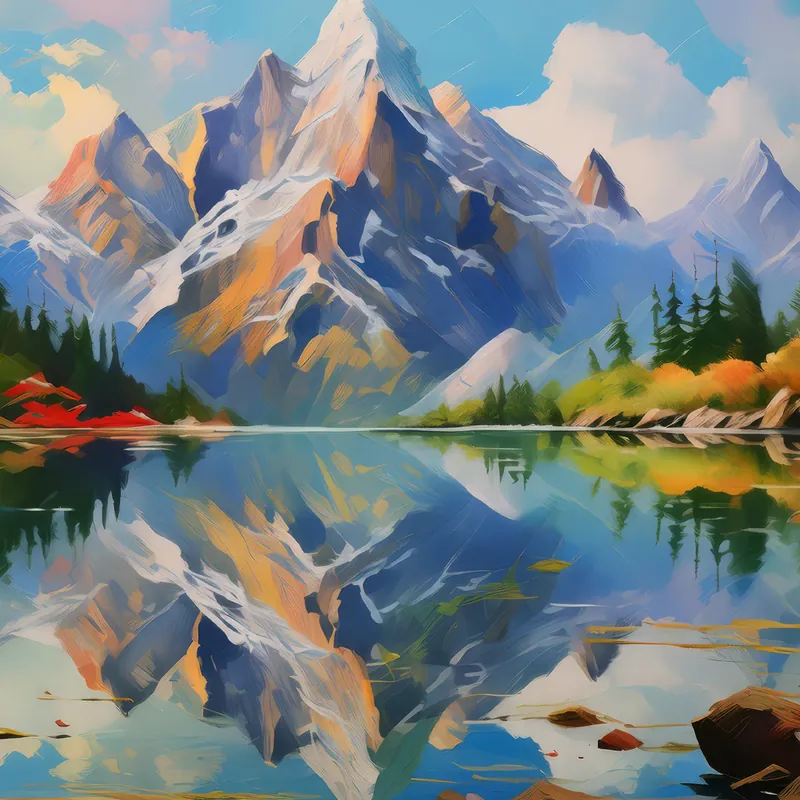 Painting: Crag Reflection Symmetry