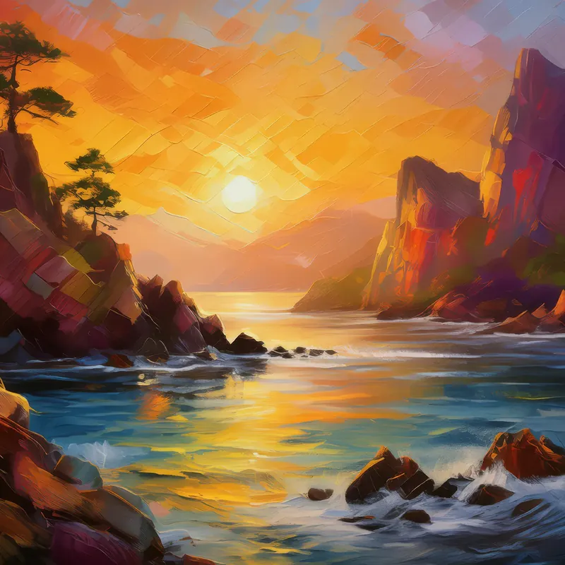 Painting: Crag Sunset Sonata
