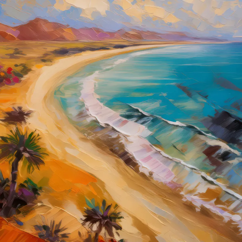 Painting: Desert Beach Aerial View