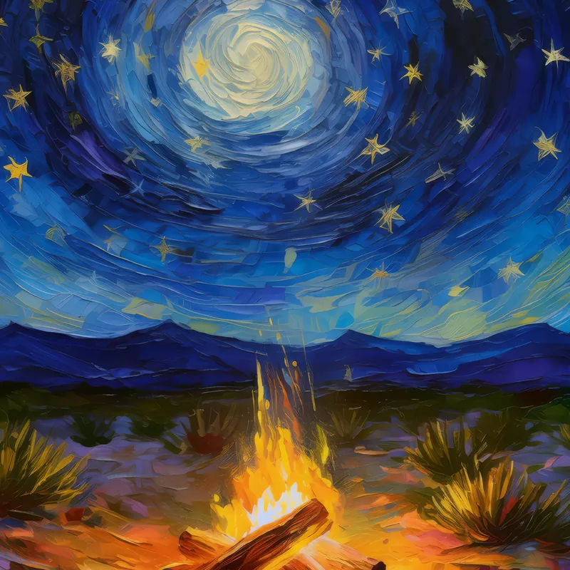 Painting: Desert Campfire
