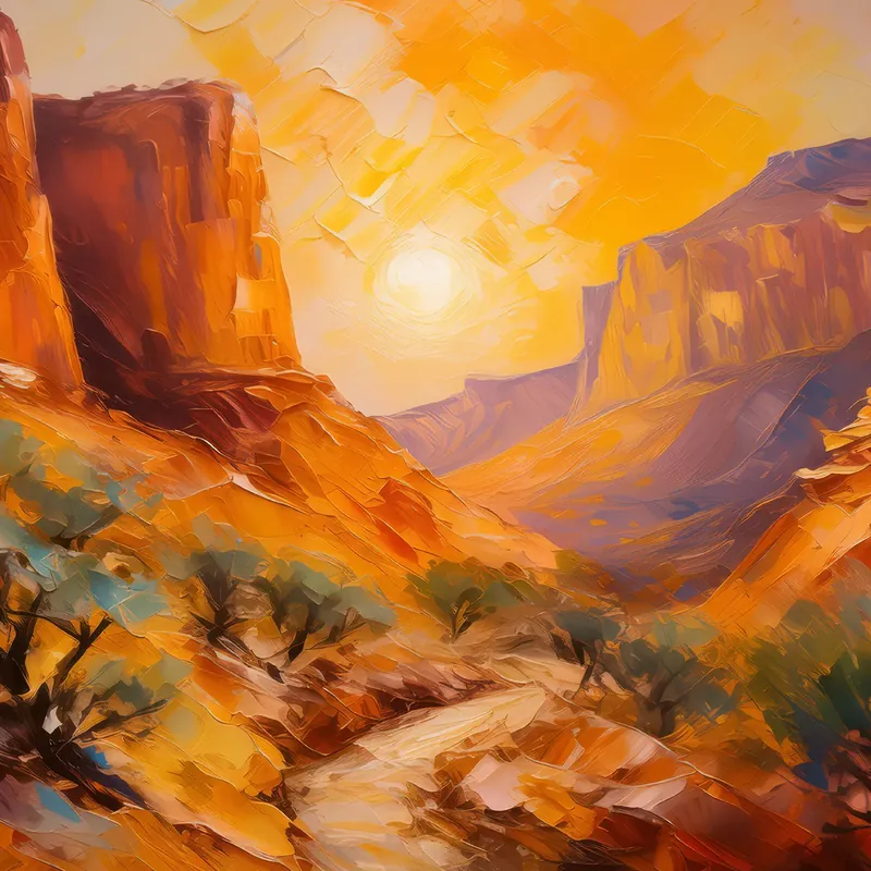 Painting: Desert Canyon Sunrise