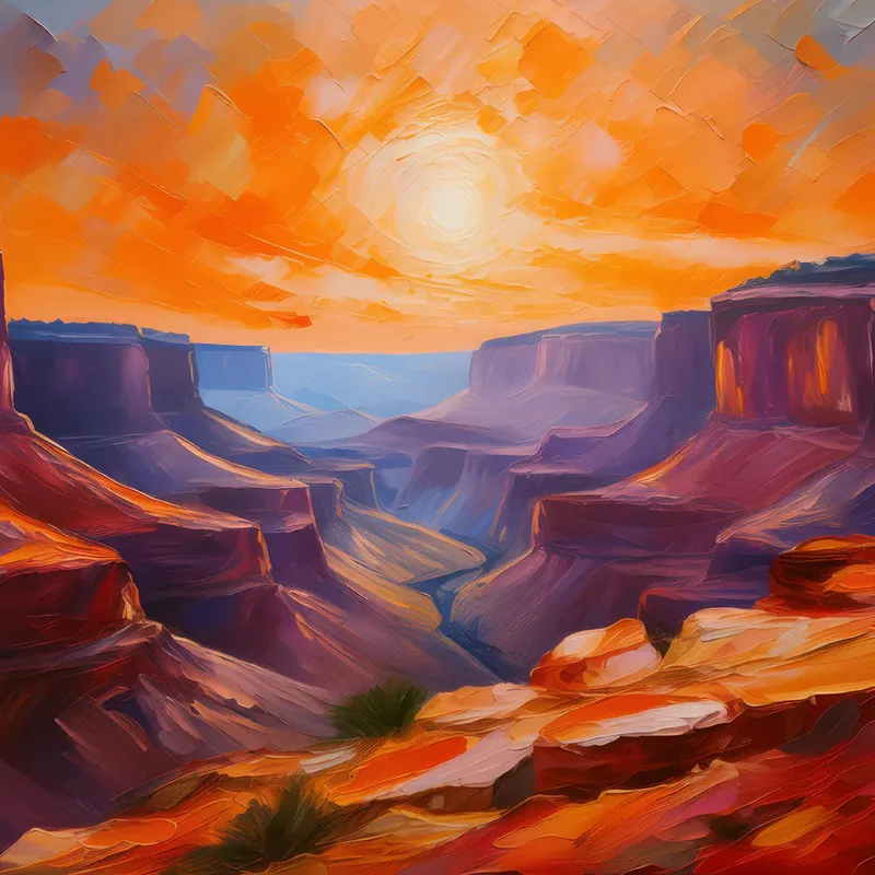 Painting: Desert Canyon at Dusk