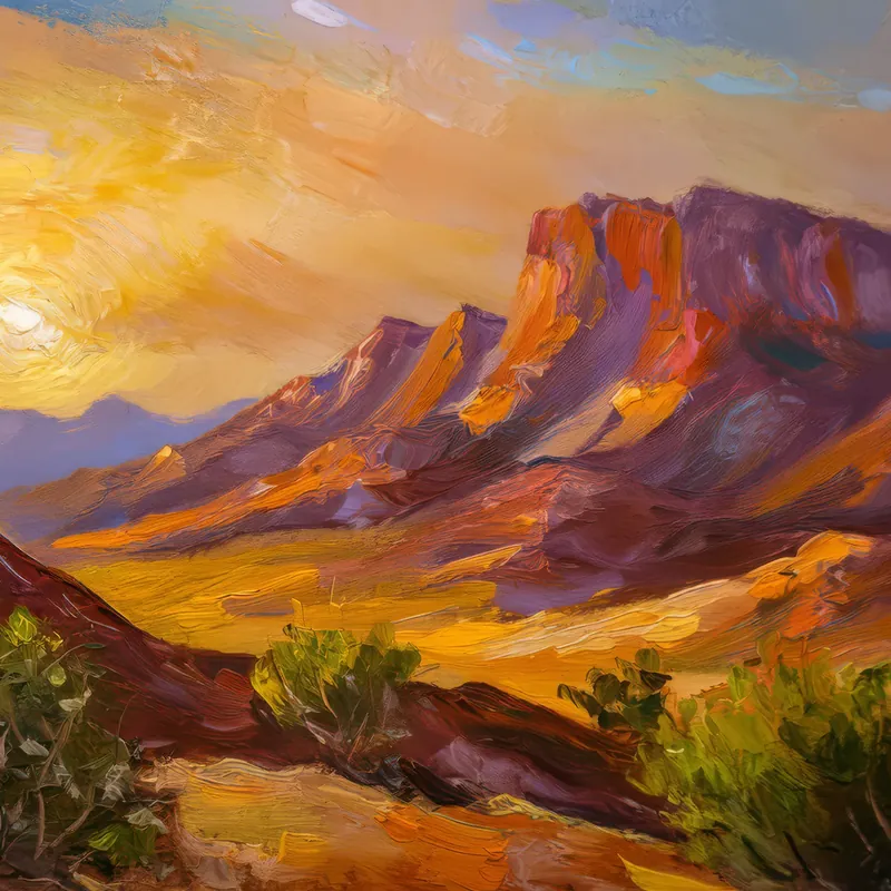 Painting: Desert Mountain Dawn