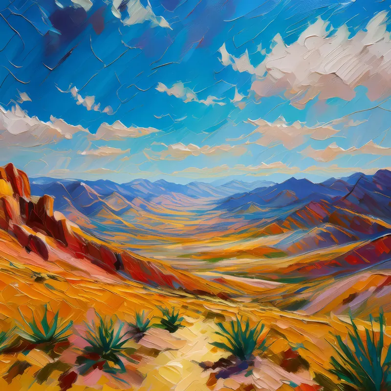 Painting: Desert Mountain Panorama