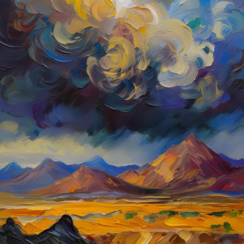 Painting: Desert Mountain Storm