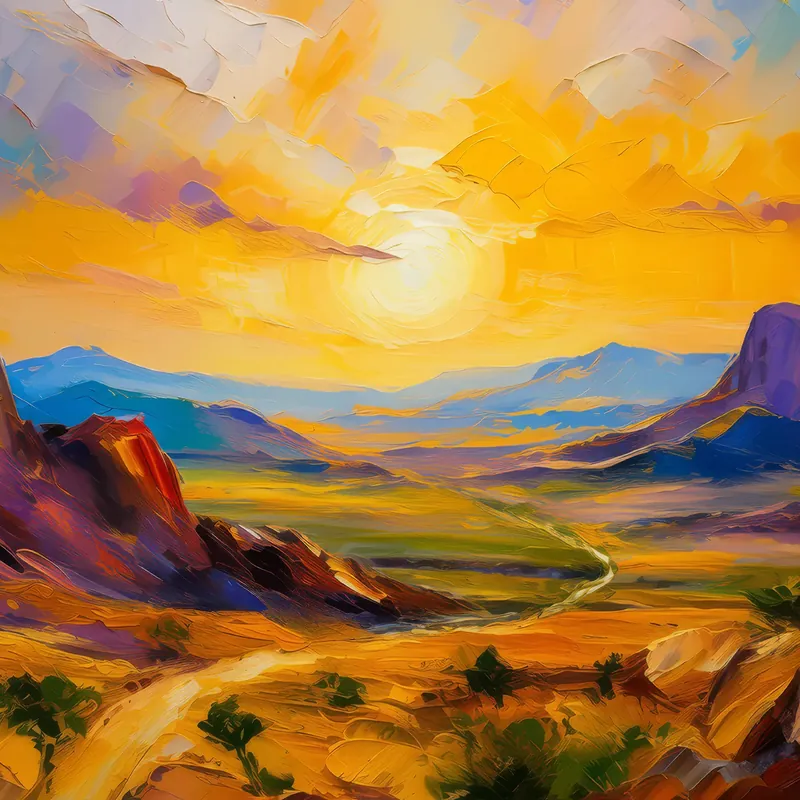 Painting: Desert Mountain Sunrise