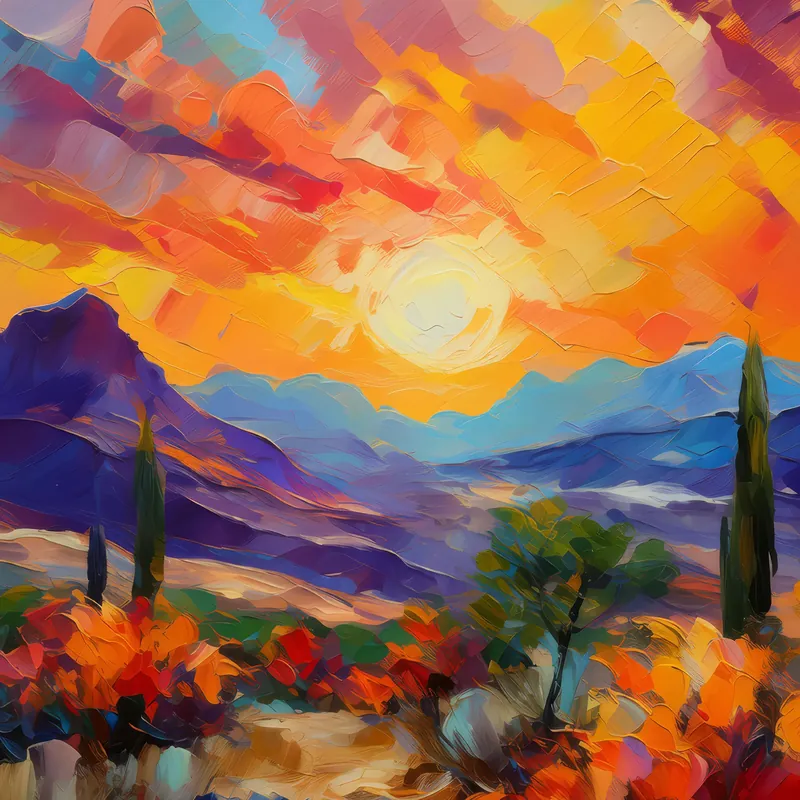 Painting: Desert Mountain Sunset