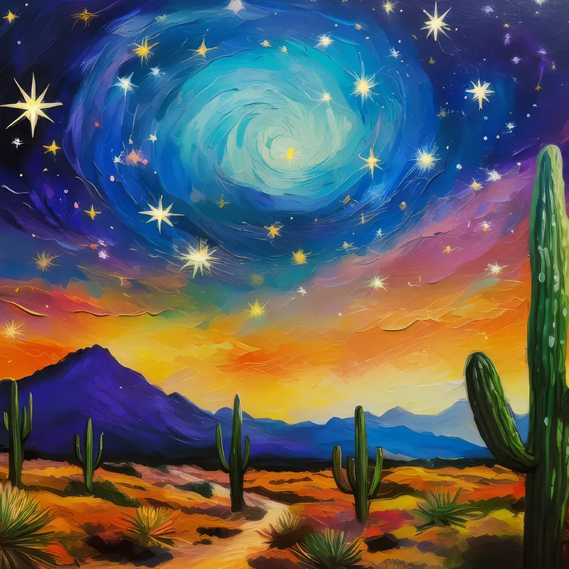 Painting: Desert Starry Night