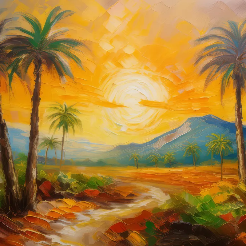 Painting: Desert Sunrise Scene