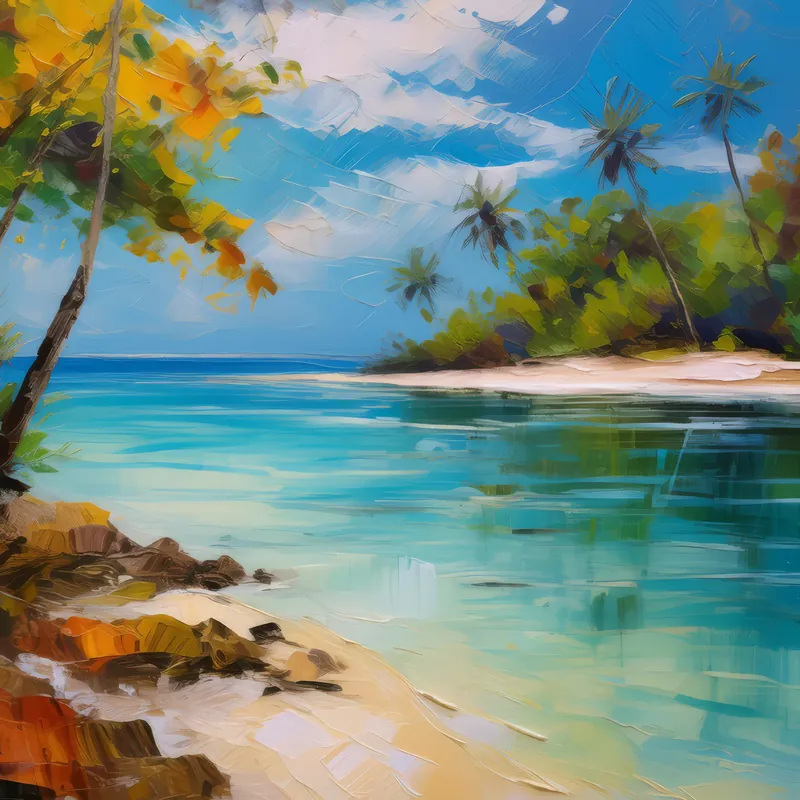 Painting: Deserted Island Lagoon
