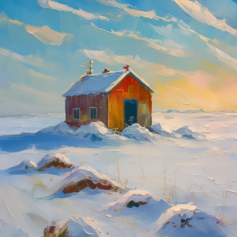 Painting: Deserted Research Station