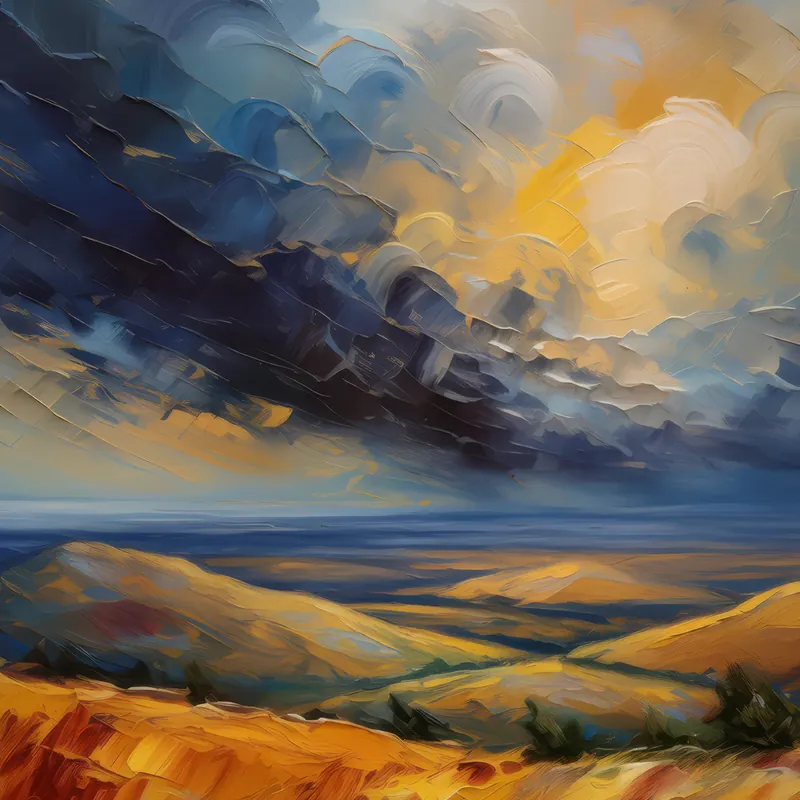 Painting: Dramatic Plateau Storm Clouds