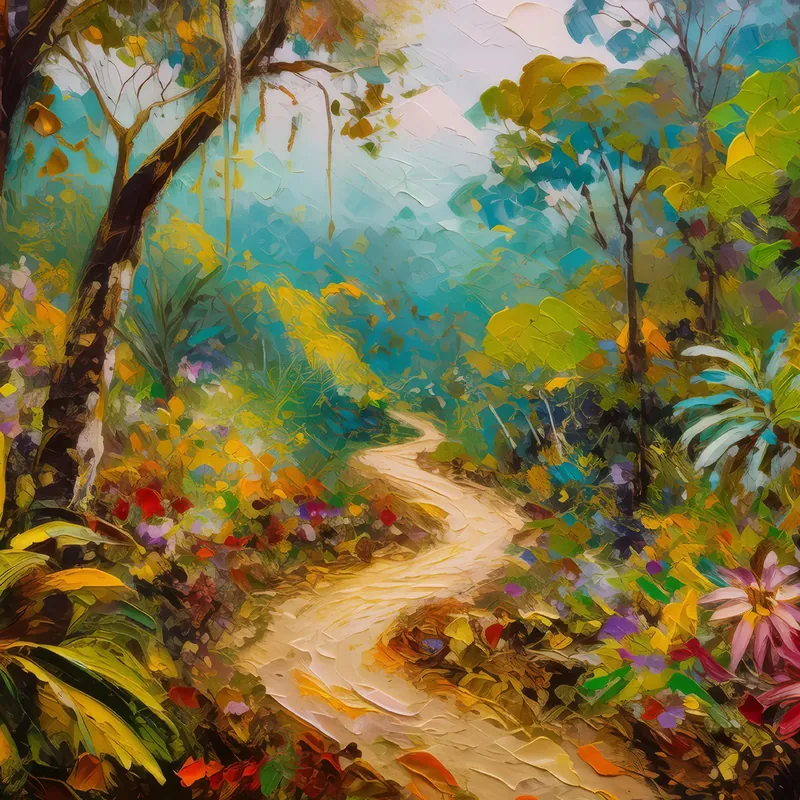 Painting: Dry Forest Pathway
