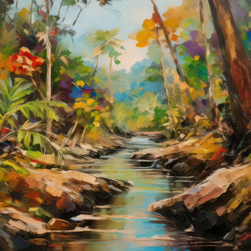 Painting: Dry Forest Stream